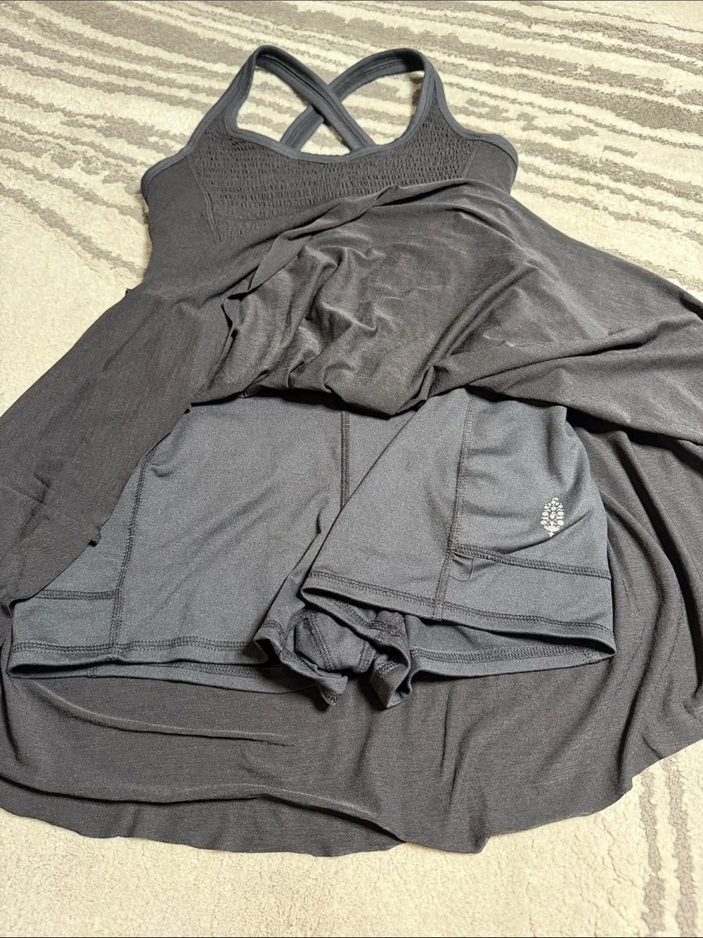 NWOT Free People Black Mini Dress with Built-In Shorts